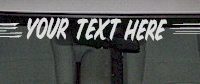  WSD123 Skull Cartoon Accent Your Text Here Windshield Decal