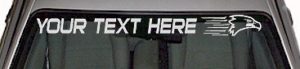 WSD124 Eagle Accent Your Text Here Windshield Decal