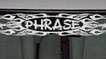 WSD128 Barb Wire Flames Accent Your Text Here Windshield Decal