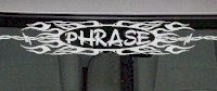  WSD128 Barb Wire Flames Accent Your Text Here Windshield Decal