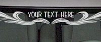  WSD136 Scroll Accent Your Text Here Windshield Decal