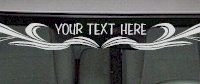 WSD136 Scroll Accent Your Text Here Windshield Decal