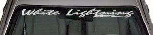 WSD333 White Lightning With Bolt Windshield Decal