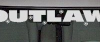  WSD343 Outlaw With Bulletholes Windshield Decal