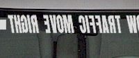  WSD345 Slow Traffic Move Right With Arrow Windshield Decal