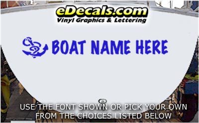 WSD404 Anchor II Your Name Here Boat Decal