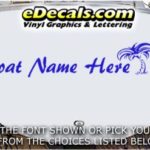 WSD407 Palm Tree I Your Name Here Boat Decal