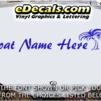  WSD407 Palm Tree I Your Name Here Boat Decal