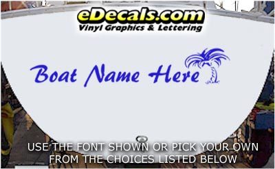 WSD407 Palm Tree I Your Name Here Boat Decal