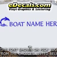 WSD408 Jumping Dolphin Your Name Here Boat Decal