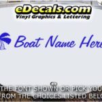 WSD411 Palm Tree II Your Name Here Boat Decal