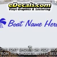  WSD411 Palm Tree II Your Name Here Boat Decal