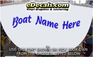 WSD413 Waving Name Your Name Here Boat Decal