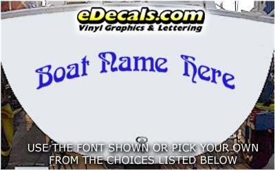 WSD414 Arched Name Your Name Here Boat Decal