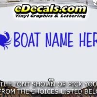  WSD415 Crabby Your Name Here Boat Decal