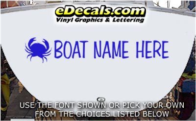 WSD415 Crabby Your Name Here Boat Decal
