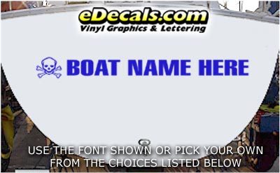 WSD416 Skull n Crossbones Your Name Here Boat Decal