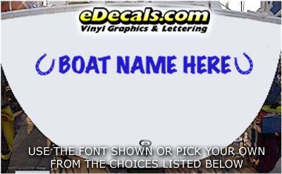 WSD418 Horseshoe Your Name Here Boat Decal