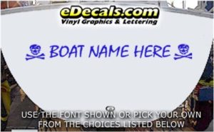 WSD419 Skull n Crossbones Your Name Here Boat Decal