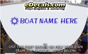 WSD420 Sun Symbol Your Name Here Boat Decal