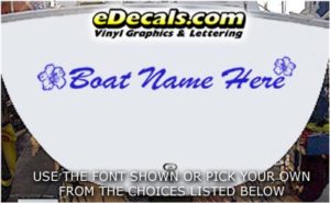 WSD424 Flowers Your Name Here Boat Decal