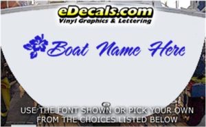 WSD425 Flowers Your Name Here Boat Decal