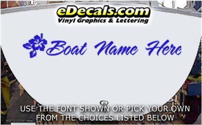 WSD425 Flowers Your Name Here Boat Decal