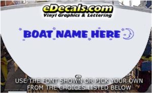 WSD426 Moon n Stars Your Name Here Boat Decal