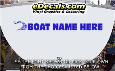 WSD427 Wave Your Name Here Boat Decal