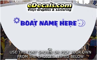 WSD429 Sun n Moon Your Name Here Boat Decal
