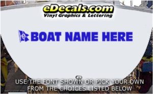 WSD431 Boat Flag Your Name Here Boat Decal