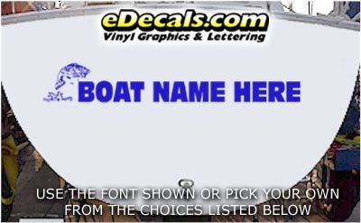 WSD434 Jumping Fish Your Name Here Boat Decal