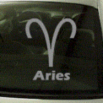 ZOD104 Aries Zodiac Symbol Decal w/Name