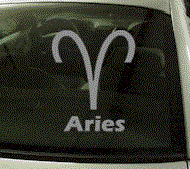  ZOD104 Aries Zodiac Symbol Decal w/Name