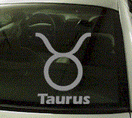  ZOD108 Taurus Symbol Zodiac Decal w/Name