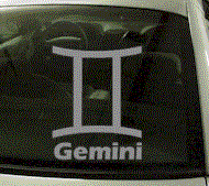  ZOD112 Gemini Symbol Zodiac w/Name Decal