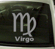  ZOD124 Virgo Symbol Zodiac w/Name Decal