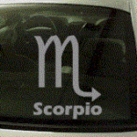 ZOD132 Scorpio Symbol Zodiac Decal w/Name