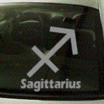 ZOD136 Sagittarius Symbol Zodiac w/Name Decal
