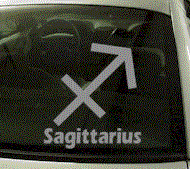  ZOD136 Sagittarius Symbol Zodiac w/Name Decal