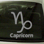ZOD140 Capricorn Symbol Zodiac w/Name Decal