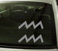 ZOD142 Aquarius Symbol Zodiac Decal