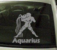  ZOD143 Aquarius Zodiac Decal w/Name