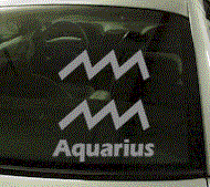 ZOD144 Aquarius Symbol Zodiac Decal w/Name