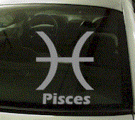 ZOD148 Pisces Symbol Zodiac Decal w/Name