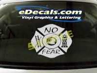  CRT302 No Fear Firefighter Cartoon Decal