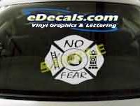 CRT302 No Fear Firefighter Cartoon Decal