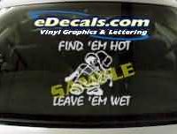  CRT305 Find Em Hot Firefighter Cartoon Decal