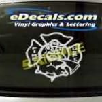 CRT307 Firefighter Bulldog Cartoon Decal