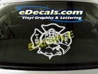  CRT307 Firefighter Bulldog Cartoon Decal